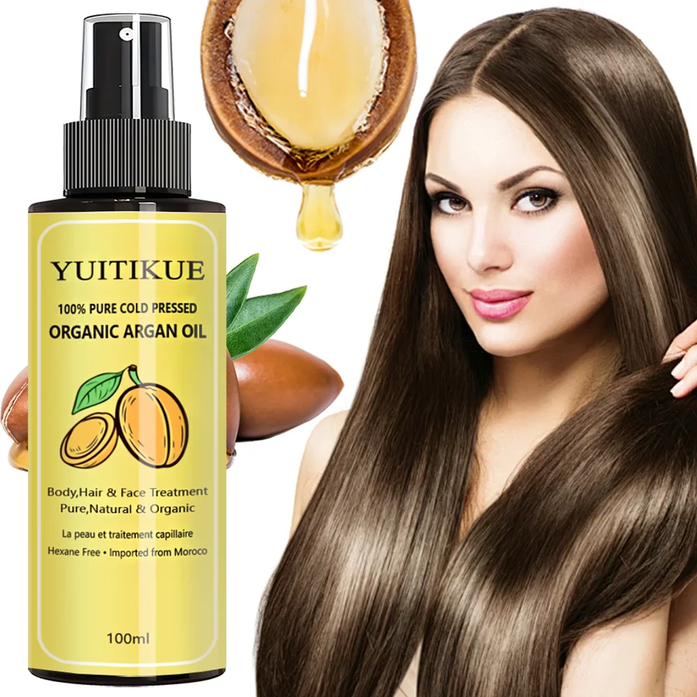 

Марокканский ореховый масляный спрей, стойкий, уход за волосами, гладкая конструкция бутылки, подходит для всех типов волос.