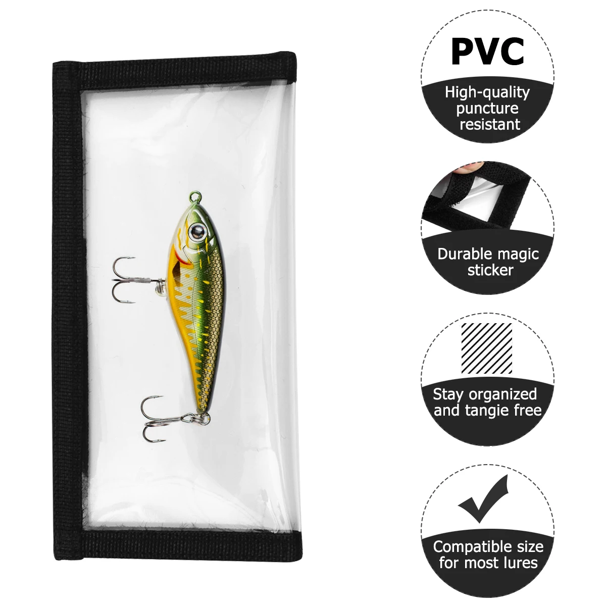 

5pcs Fishhook Protector Transparent Lure Wraps Covers PVC Safety Hook Covers Fishing Tool Spinnerbaits Crankbaits JigsSpoons