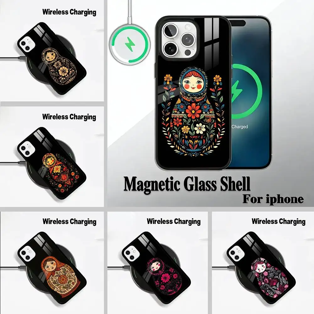 

Russian -Dolls- Matryoshka For IPhone17 16 15 14 13 12 11 Plus Pro Max Plus Wireless Charger Phone Case