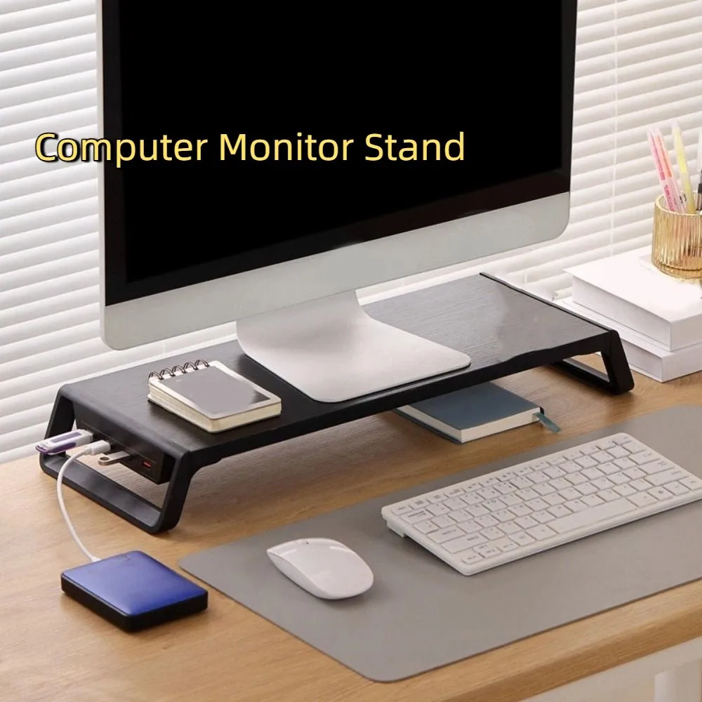 Thickening Computer Monitor Stand Increase Monitor Height Ergonomic Design Work Laptop Stand with USB Hub Computer Booster Stand