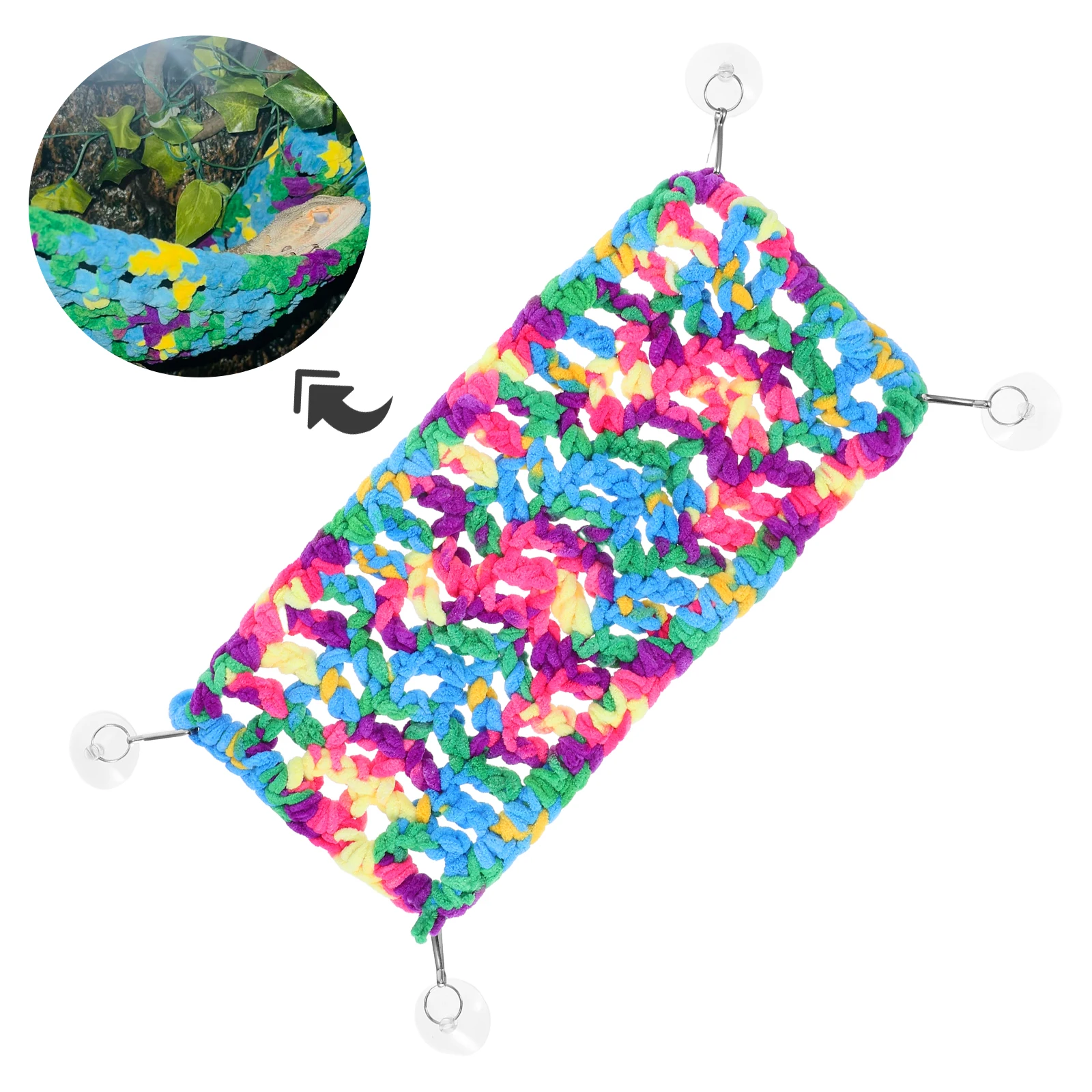 

Pet Hammock for Bearded Dragon Reptile Hammock Swing Hanging Bed Small Animals Gecko Hamster Lizard Natural Lightweight