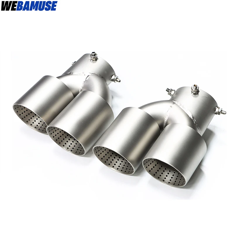 Car Exhaust Carbon Fibre Quad Exhaust Tailpipe For BMW G20 G21 M340i MPE Muffler Black Tailpipe Exhaust System 2019+