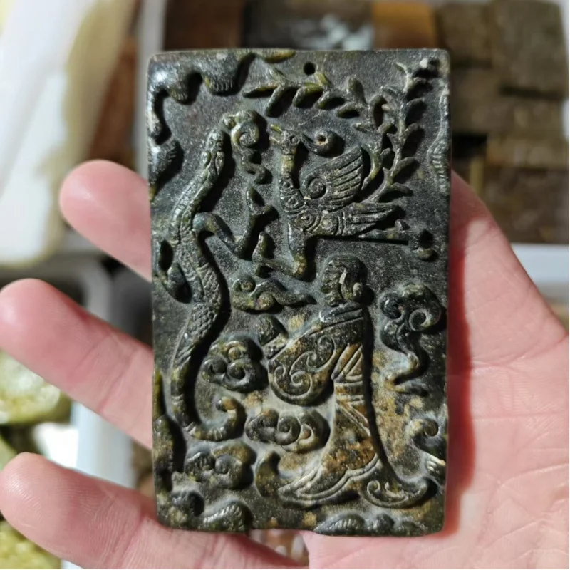 

Wholesale Xiuyan Jade Jade Pendant Pendant Antique Collection Antique Decoration Vintage Countryside Recycling Home Office Craft