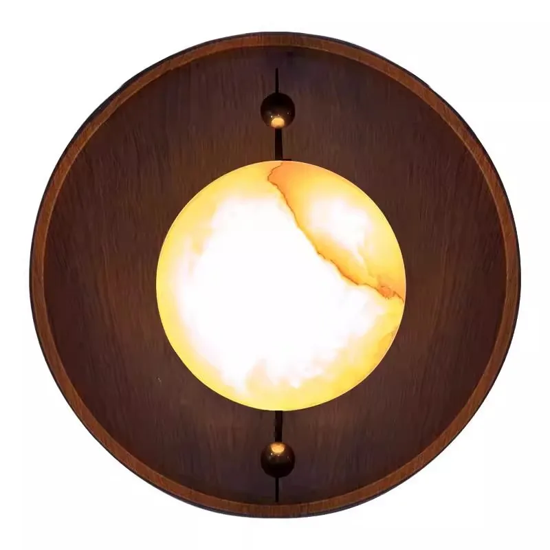 

Marble wall lamp, bedside high-end retro simple bedroom living room background wall lamp