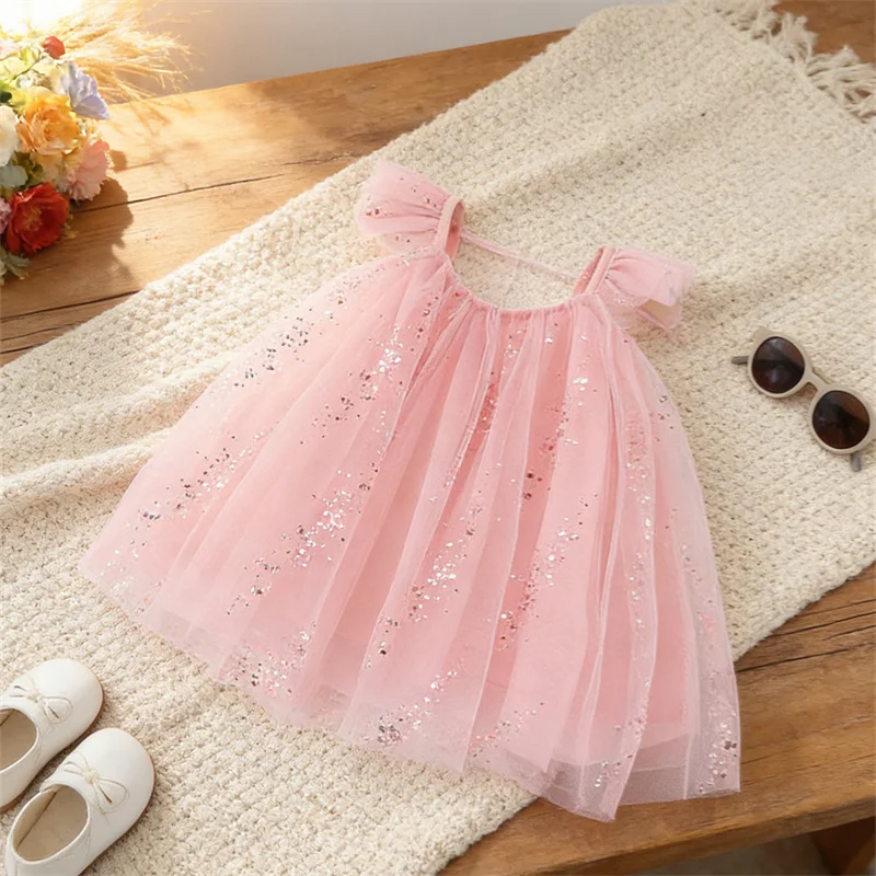 Summer Sleeveless Children Clothes Baby Girl Infant Dress Toddler Birthday Party Dresses Breathable Baby Outfit Kid Baptism Wear