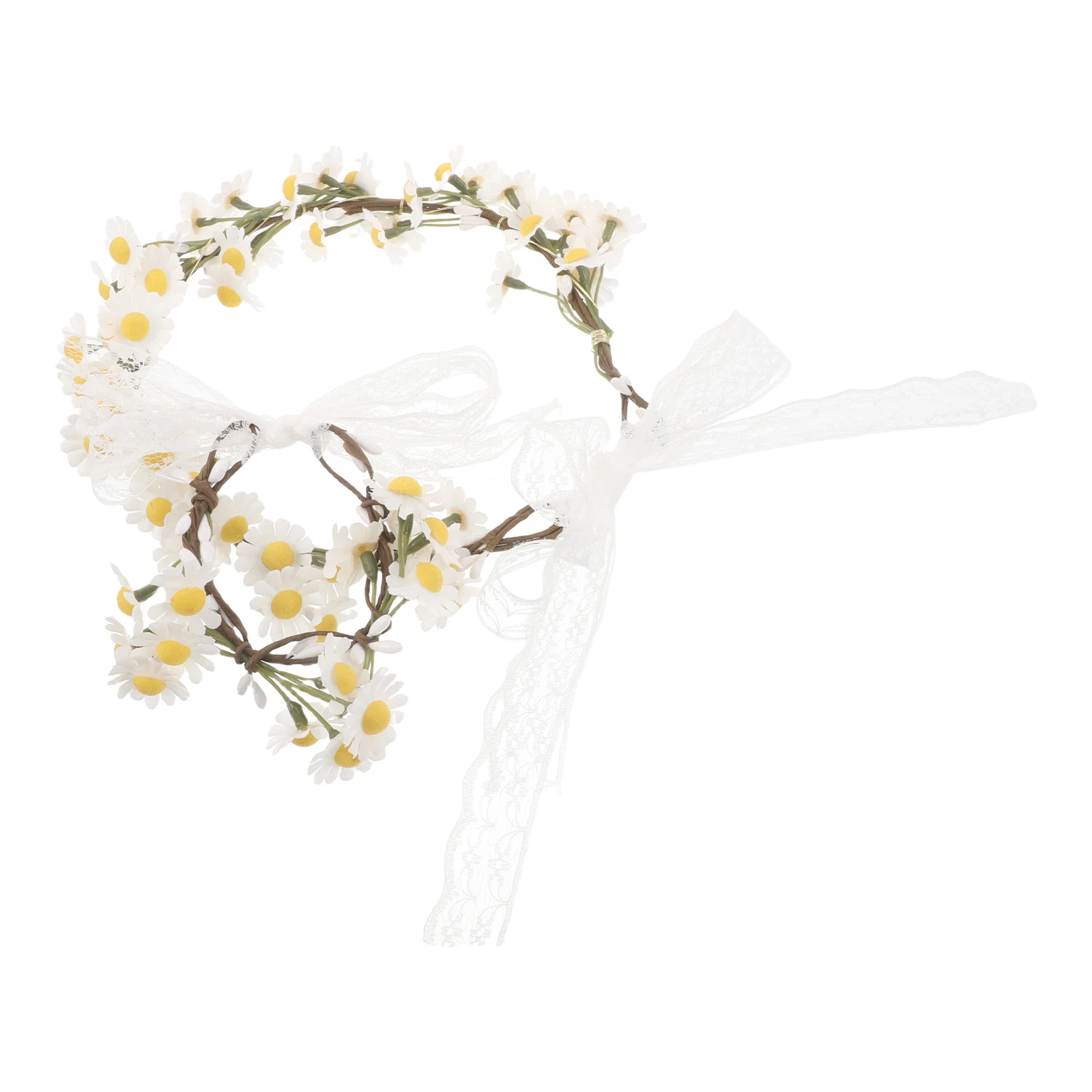 

1 set 1 Set Daisy Hair Wreath Wedding Floral Crown Wristband Artificial Flowers Headpiece Bridal Boho Flower Girl Costume Party
