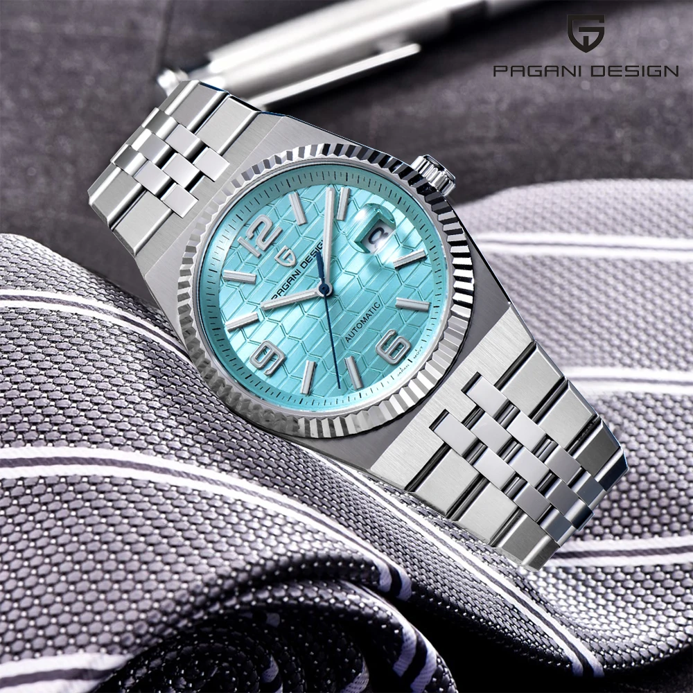 PAGANI تصميم الأعمال 40 مللي متر ساعة ميكانيكية للرجال العلامة التجارية الأعلى الياقوت الزجاج ساعة أوتوماتيكية 100 متر مقاوم للماء ساعة مضيئة + صندوق هدية