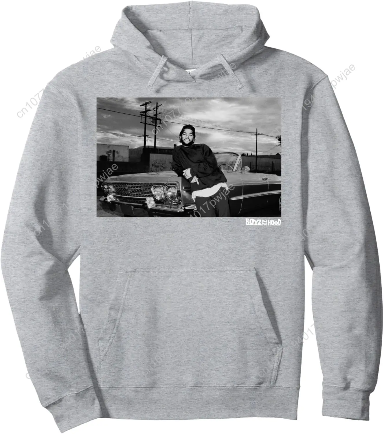 ボーイズ・アンド・ザ・フッド ドウボーイ・リーニング・オン・インパラ・ポートレート プルオーバー・フーディー