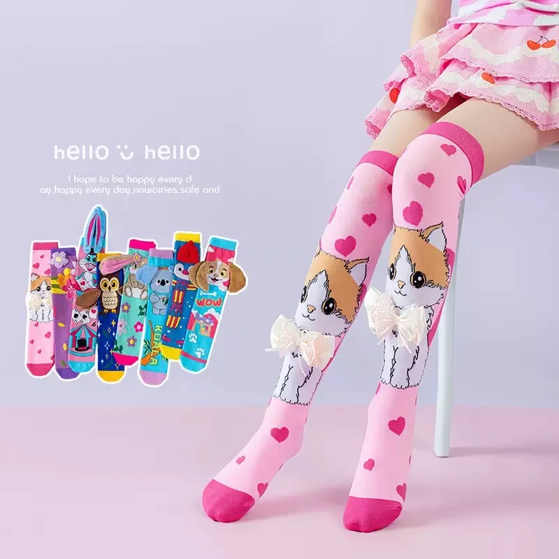 2026 New Cartoon Dog Rabbit Girls Boys Stockings Funny Penguin 3D Kids Socks Party Festival Children Long Socks Knee-high Socks