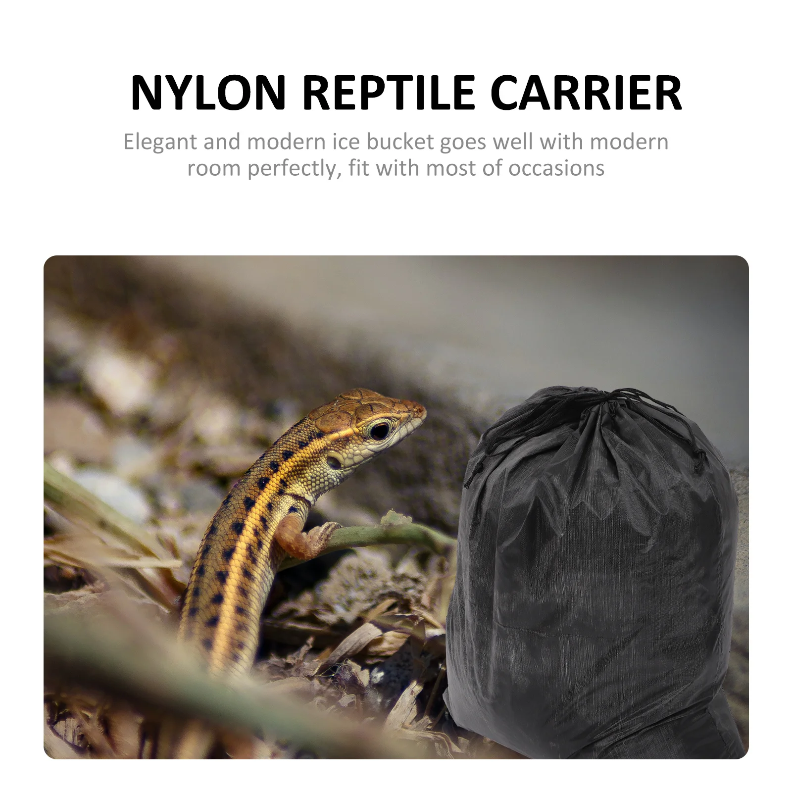 

2pcs Adjustable Reptile Carrying Bag Breathable Pet Travel Pouch For Snake Lizard Outdoor Vet Visit Portable Nylon Drawstring