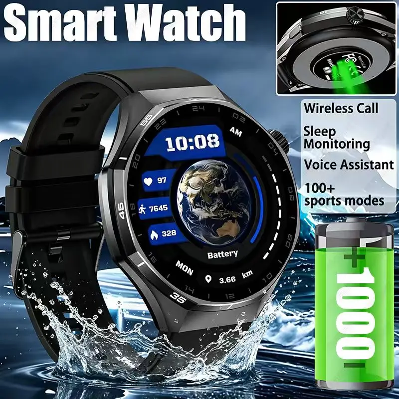 2026 new business men's smartwatch, wireless call information reminder, 100+sports mode sleep reminder, birthday holiday gift