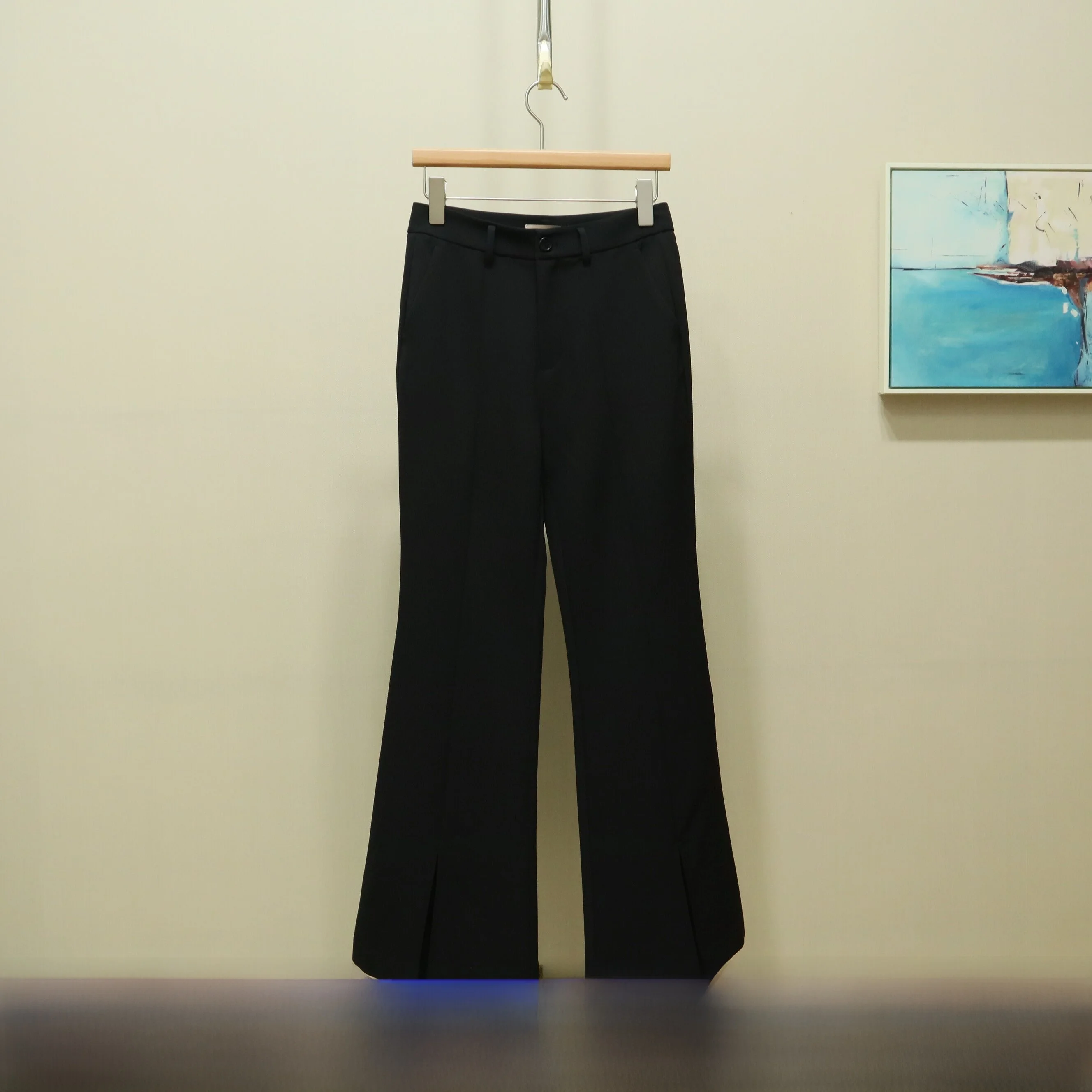 

Fashionable High Waist Flared Pants Women's Summer New Style Versatile Casual Trousers Elegant Lady Commute Style Polyester S...