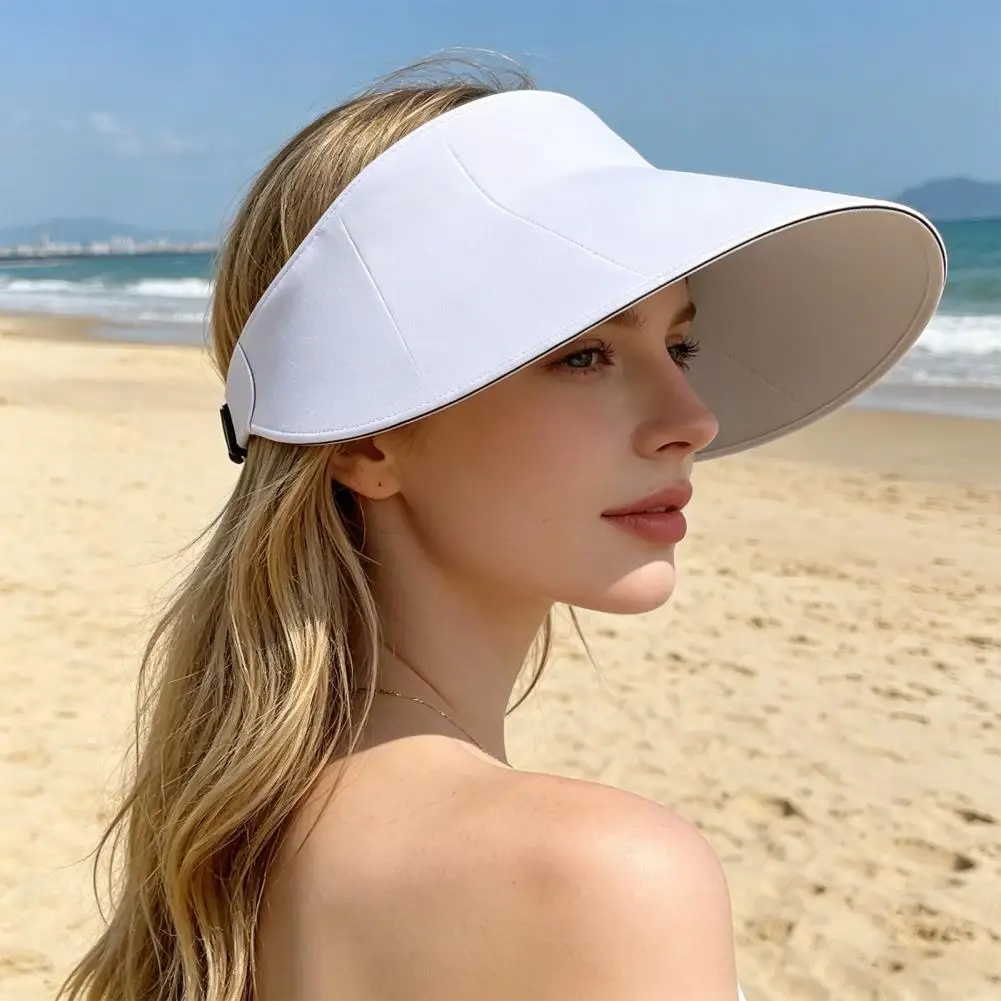 Uv Protection Sun Hat Empty Top Sun Hat with Wind-resistant Brim Double-sided Wearable Cycling Cap Fit Seam for Outdoor