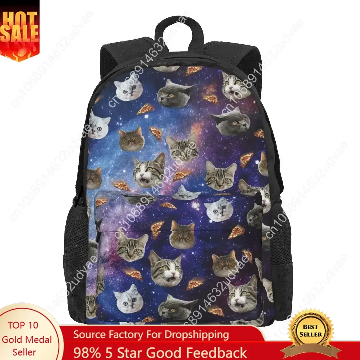 Space Cat Heads Backpacks Bookbag Students School Bags Cartoon  Rucksack Laptop Rucksack Shoulder Bag