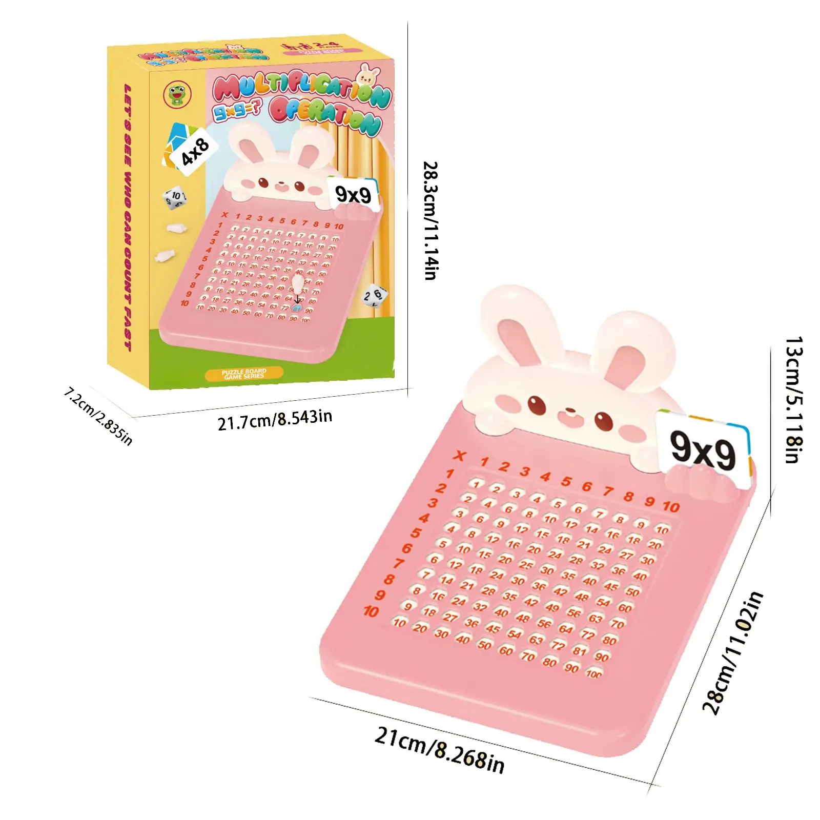 Cartoon 99 Multiplikation, magnetisches Schach-Lernbrett, Lehrmittel, 99 Mnemonic Table, Übungskarten, interaktives Brettspiel