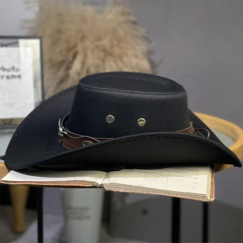 Western Cowboy Hat Breathable Cowboy Hat Unisex Photo Props Versatile Mountaineering Hat Handmade Cowgirl Hat Drop Shipping