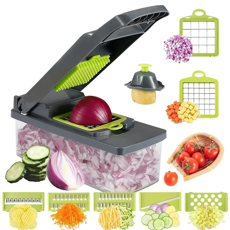 Cortador de alta calidad, utensilio de cocina, cortador, cortador de cebolla, rallador de ensalada y separador de huevos, picadora de verduras multifuncional