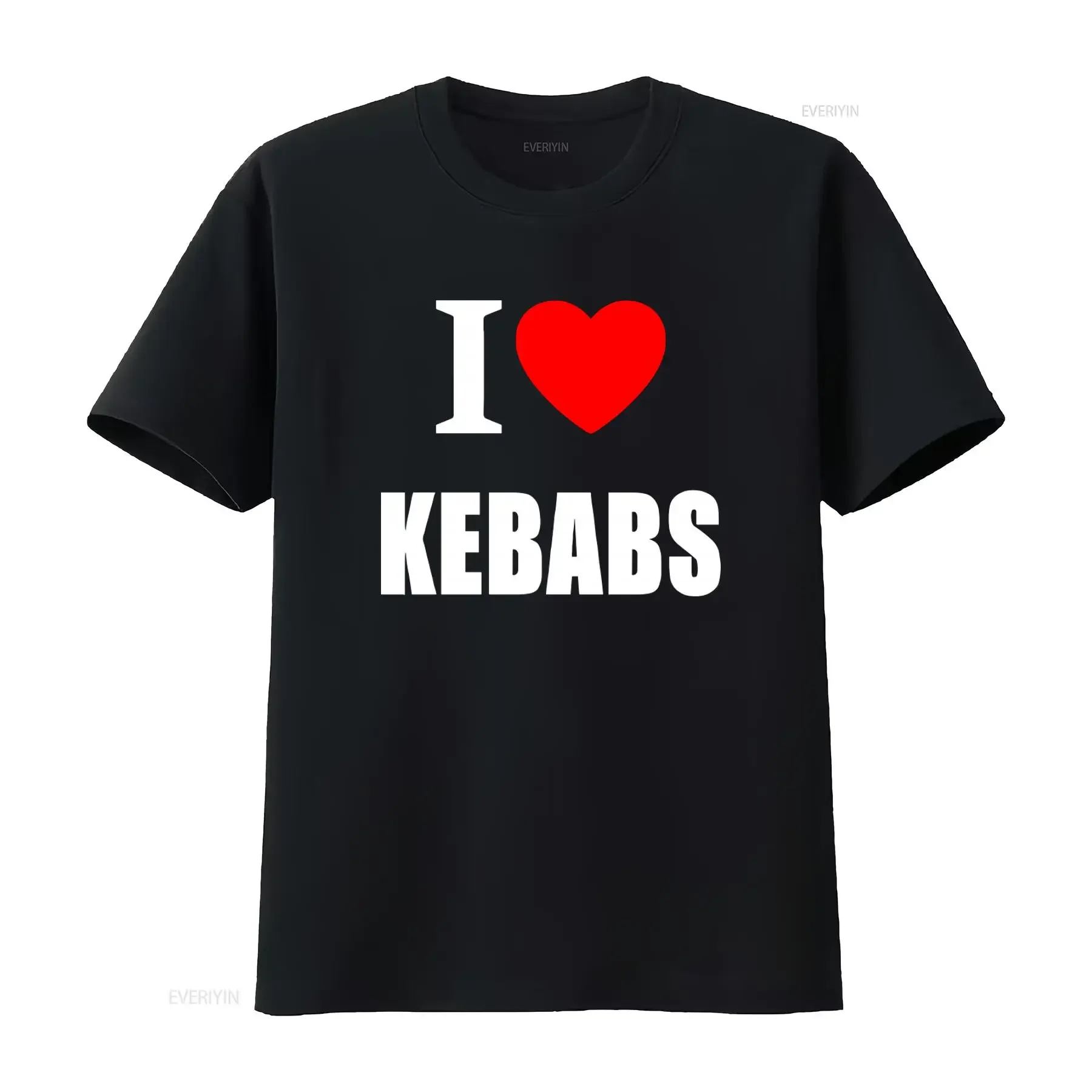 I Love Kebabs T Shirt Foodie Kebab Lover Casual Comfortable Novelty Food Print BBQ Top vintage Washed designer clothes