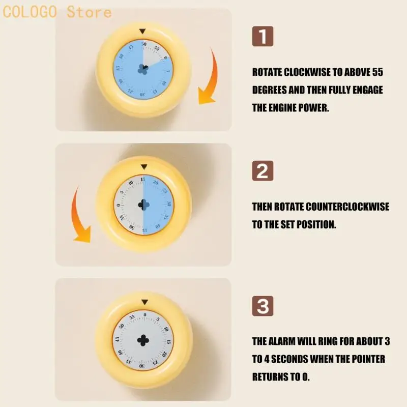 Visual Mechanical Countdowns Timer With Long Ringing Alarm For Cooking Baking Fitness Time Management Tool D0LD