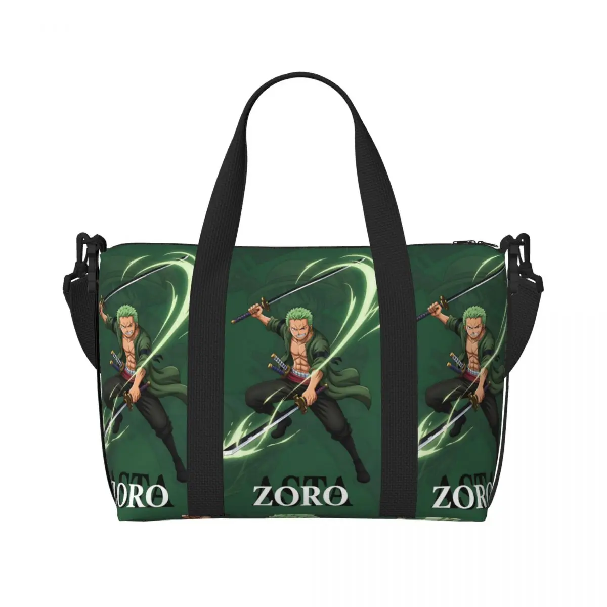 Bolsa de Compras Personalizada de Zoro de One Piece, Gran Capacidad, para Mujer, Anime Clásico, Manga, Película, Playa, Gimnasio, Viajes