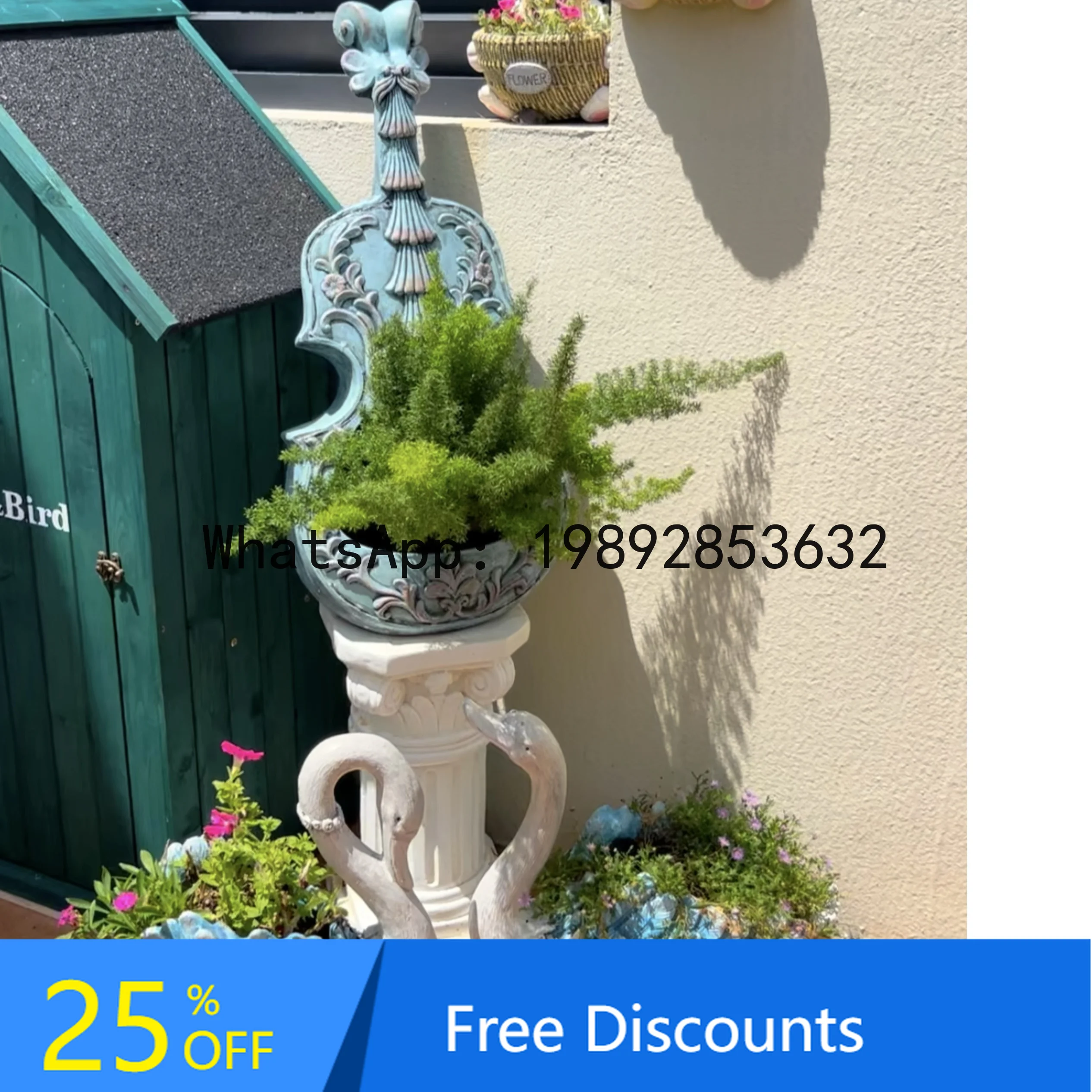

Solar Outdoor Courtyard Decoration Ornaments Garden Balcony Terrace Swan Flower Pot