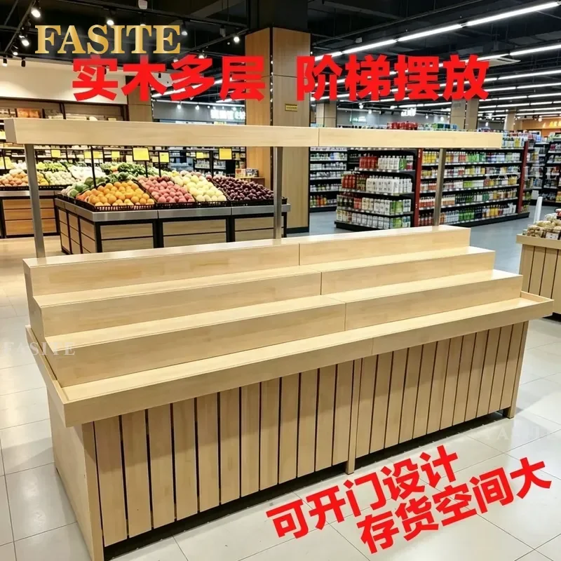 For Supermarket Fruit Store Shelf Display Rack Stepped Vegetable Fresh Produce Stand Multi Tier Metal Storage Organizer
