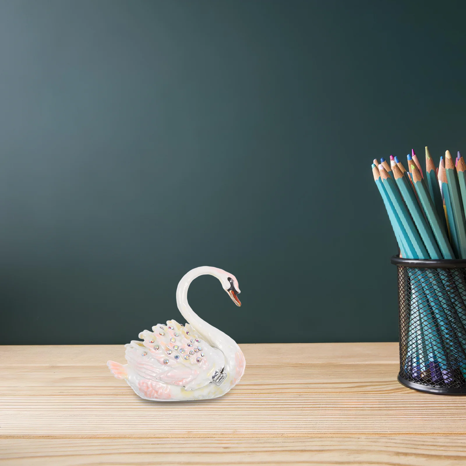 

Swan Shaped Jewelry Box Elegant Vintage Alloy Trinket Holder for Dresser Tabletop Decor Small Jewelry Organizer Gift for Women