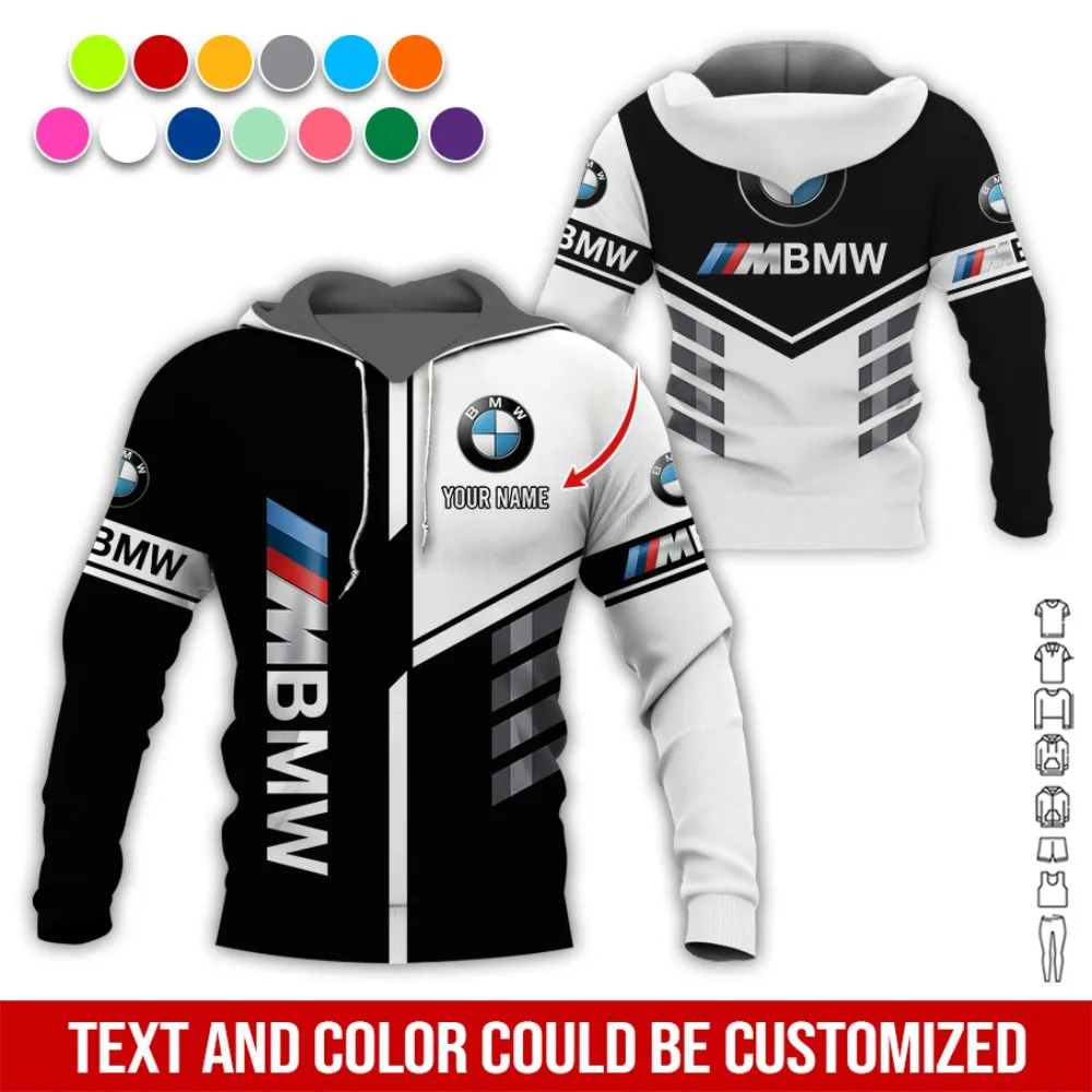 Design alla moda nuovo logo BMW stampato in 3D con coulisse felpa con cappuccio da motociclista a maniche lunghe comoda e calda