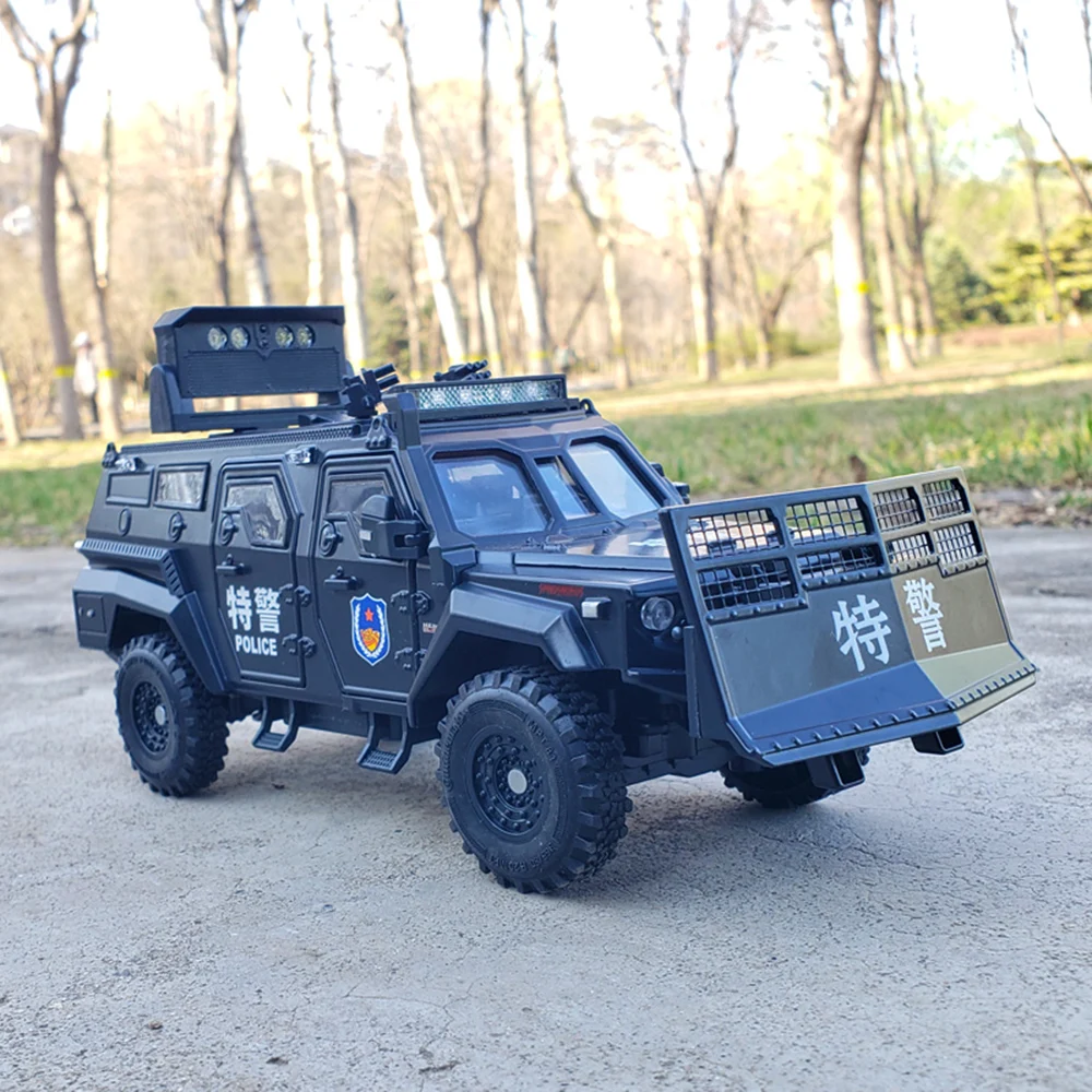 1:24 Spinosaurus Sabertooth Armored Vehicle Model Toys Alloy Diecast Sound Light Doors Opened Pull Back for Boys Festival Gifts