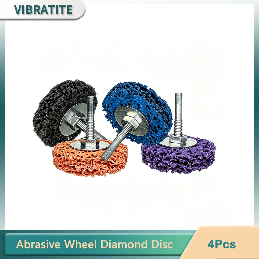 60MM  Abrasive Wheel Diamond Grinding Polishing Disc 4Pcs Coral Disc Poly Strip for Paint Rust Remove Angle Grinder Clean Remove