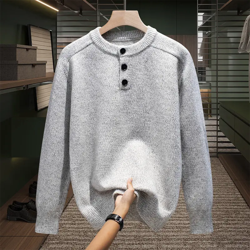 

High Quali Men's round Ne Knitwear Casual Versatile Faionable Autumn Winter Sweater Comfortable Warm Long Sve Top