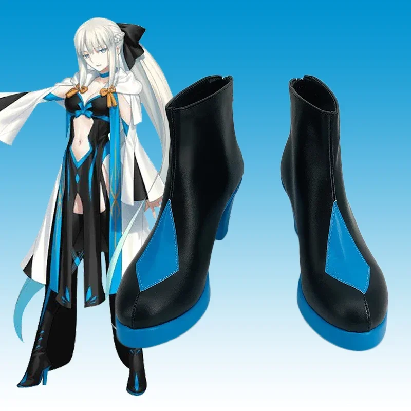 Anime Fate Grand Order Morgan Le Fay Cosplay Shoes Halloween Morgan Boots Anime Role Play Prop Carnival Costumes Accessory