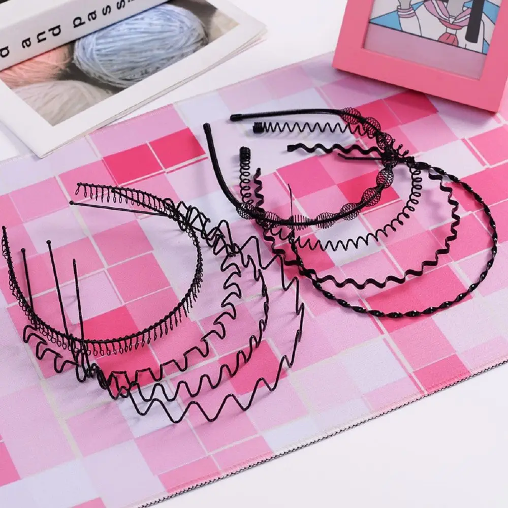 الإبداعية عبر موجة شكل عقال الربيع شكل بسيط رقيقة الشعر المعدني هوب مطاطا الكورية نمط الرجال العصابات الشعر الإناث/الفتيات #3