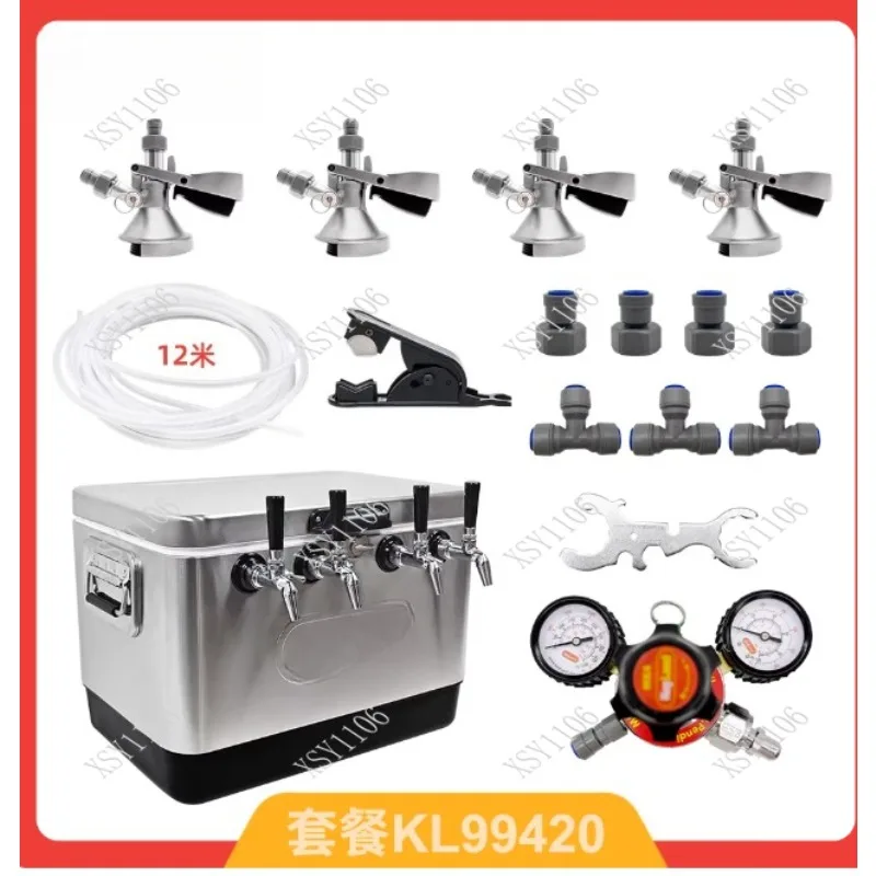 Portable Craft Beer Cooling Box Stainless Steel Jockey Box for Homebrew Outdoor Bar Refrigeration