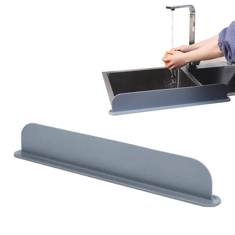 Suction Cup Splash Guard Sink Splash Guard Extra Long Backsplash Splash Protector Reusable for Washing Dishes Faucet Bathroom