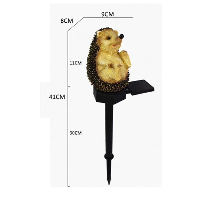 Solar Garden Lawn Light Hedgehog Resin Ground Lamp Waterproof Outdoor Courtyard Landscape Spotlight Stakes Lightinging Decor LED