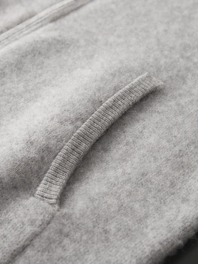 Chic Autumn Winter Men's Thick Basic Sweater Business 100% Cashmere Cardigan High Quality Solid Color Classical Zipper Knitwear