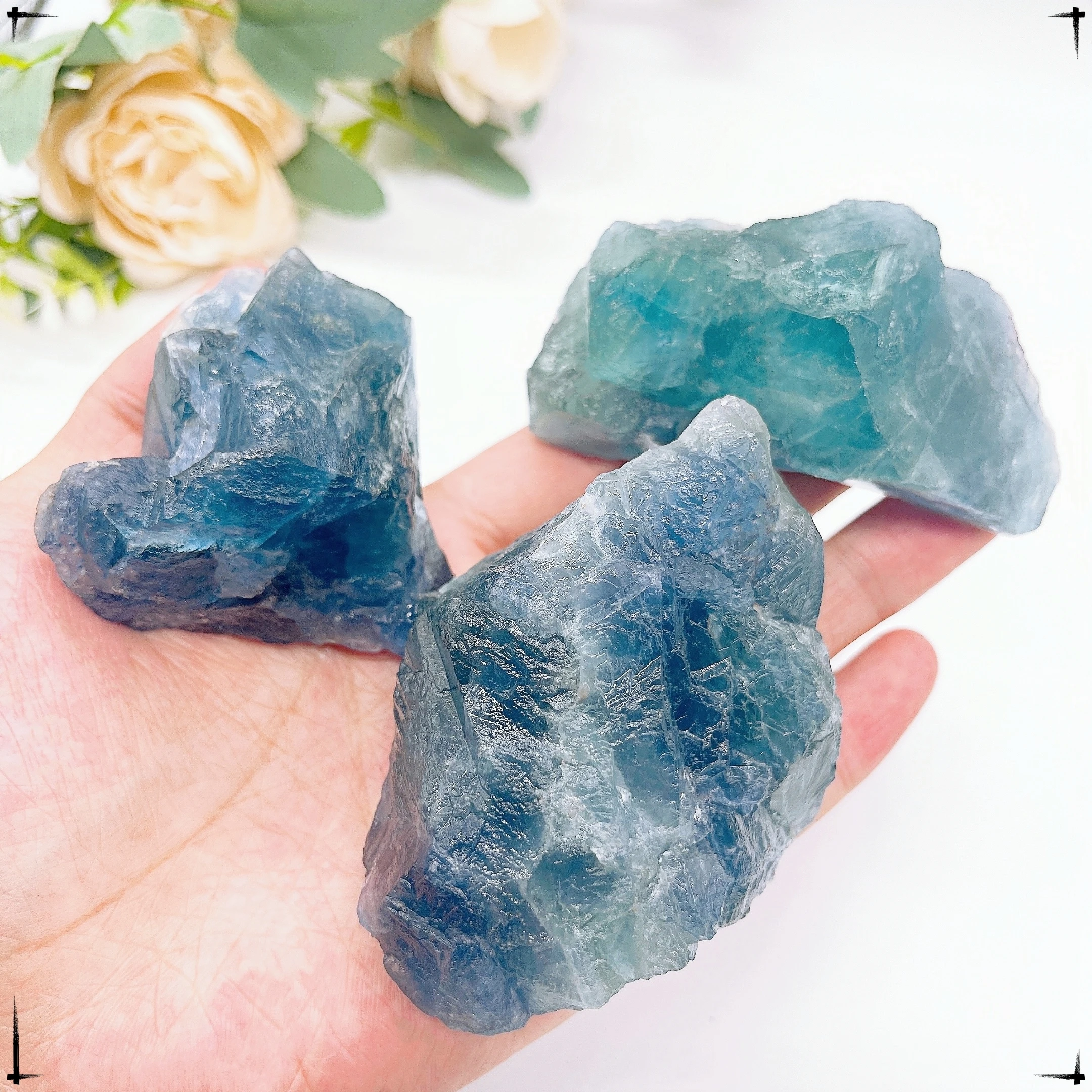Natural Blue Green Fluorite Raw Irregular Shape Rock Minerals Specimen Crystal Quartz Healing Fish Tank Decor Home Garden Decor