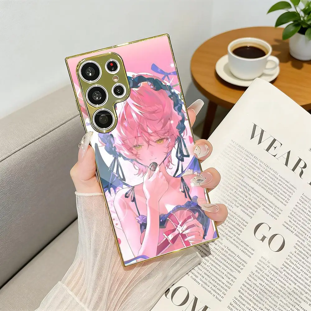 Anime Mizi A-alien Stage Phone Case Luxury Electroplated Metal Frame Case For Samsung Galaxy S25 S24 S23 Ultra
