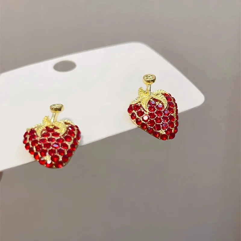 Lovely Design Sense Ear Nail Strawberry Graphic Earrings For Women Girls Fashion Jewelry Accessories Party Gifts image 3
