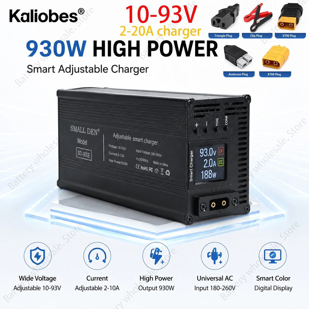 

New 84V 54.6V 67.2V 20A lithium battery charger with aluminum shell LCD high power 20S 16S 13S 72V 48V 60V 20A fast charging
