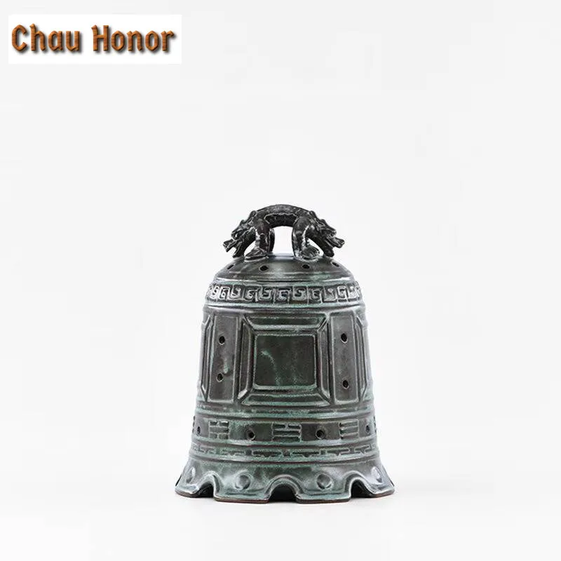 Creative Change Kiln Glazed Incense Holder Zen Buddha Bell Garden Scented Aromatic Aromatherapy Furnace Chinese Tea Ornaments