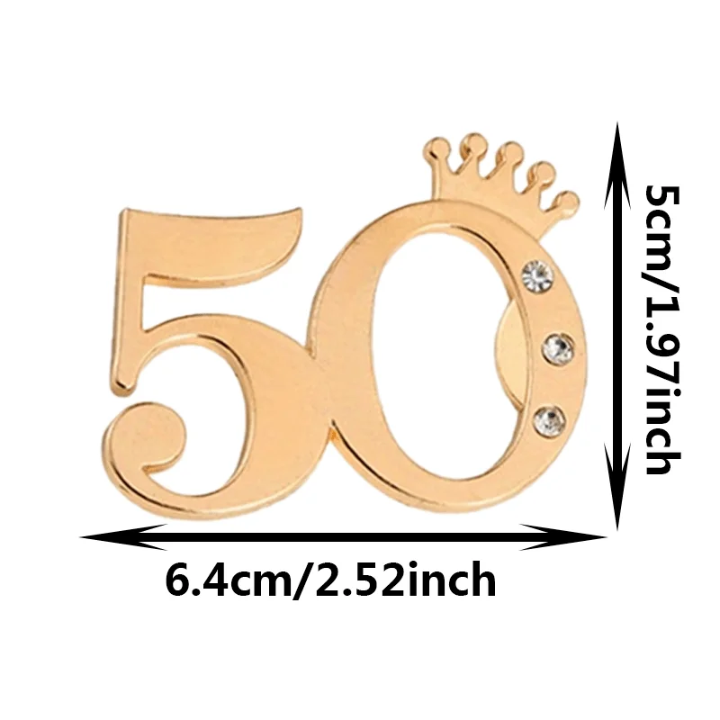 5PCS Crown Digital 50 Bottle Opener for 50th Birthday Alloy Beer Opener with Packing Box for Company Bar Celebration Souvenirs