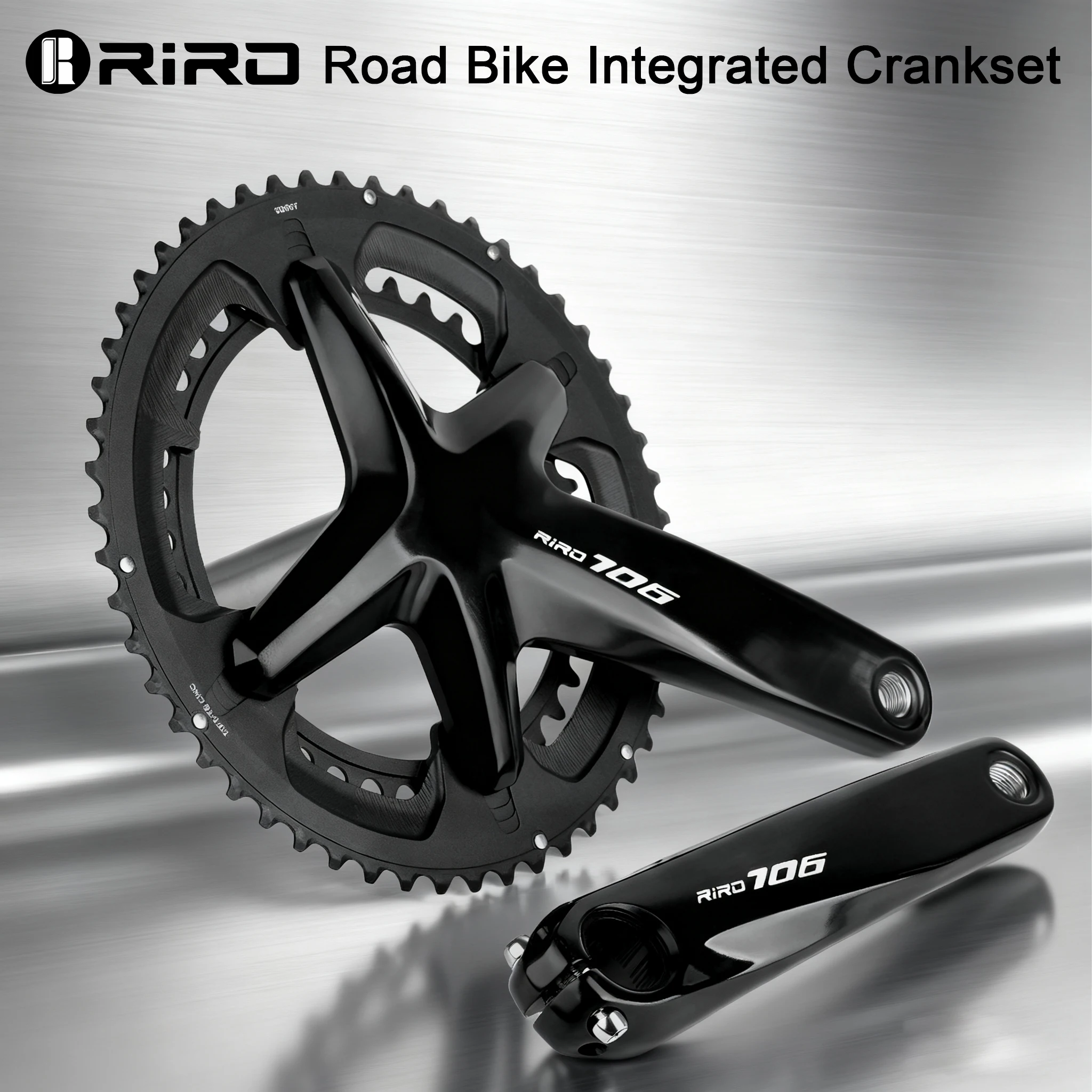 

RIRO Hollowtech Integrated Road Bike Crankset 106 Series 50-34T/53-39T 170mm 110BCD Ultra-Light & High Performance Bicycle Parts