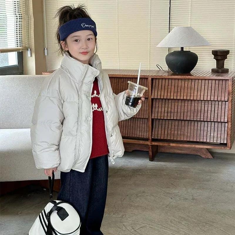 RAISE 2026 Winter Children Girls Puffer Jackets 4-12Yrs Teens Girls Solid Outerwear Coat Thicken Warm Junior Girls Zipper Coats