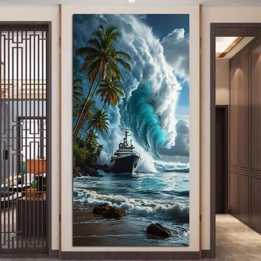 

Огромные волны Diy Diamond Arts Наборы для рисования Новая коллекция Круизный корабль Большой размер Полная мозаика Вышивка Фотографии Настенный декор