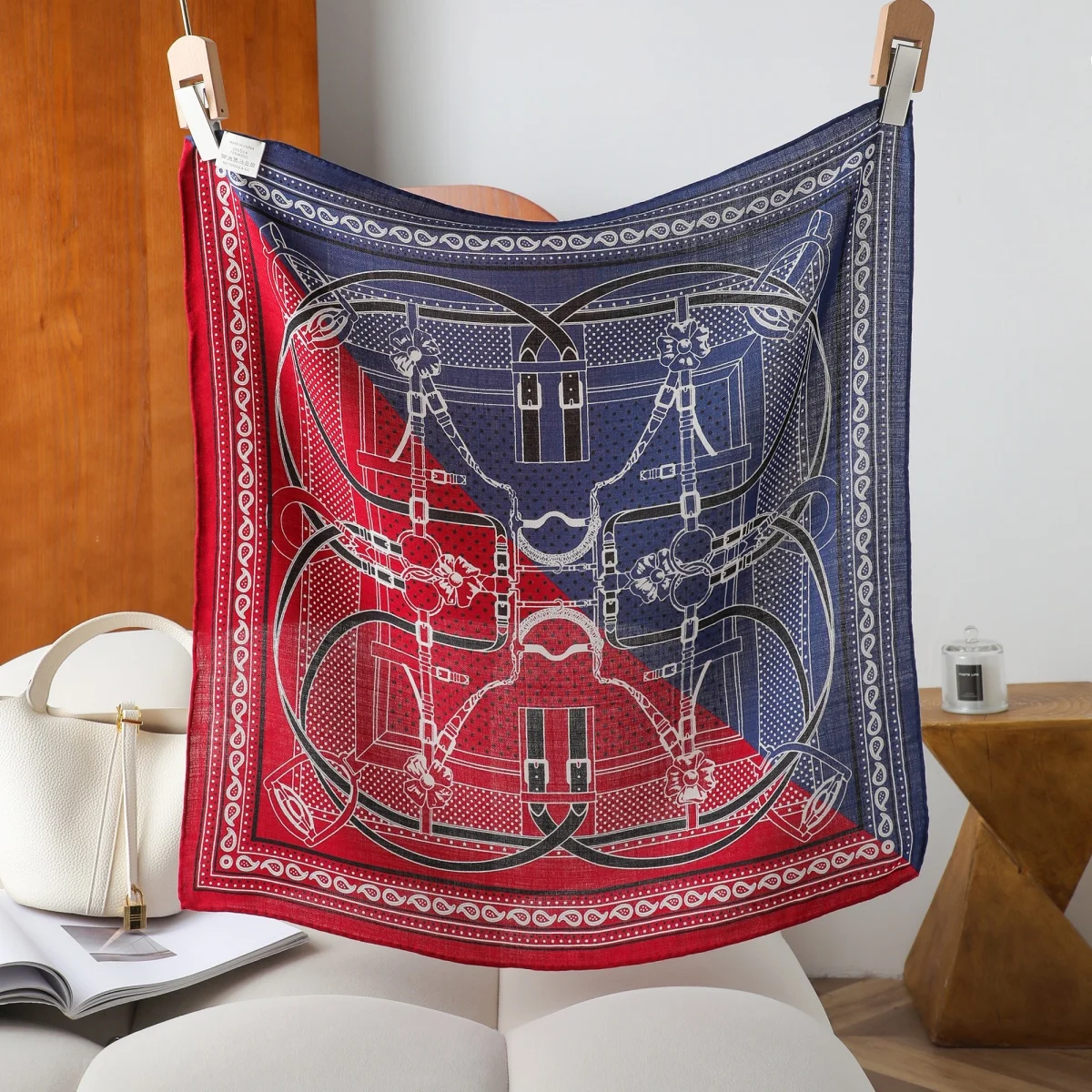 

Luxury Silk Wool Blend Scarf Women Herms Rolled Shawls Winter Square Soft Shawls Neck Belt Decoration Christmas gift