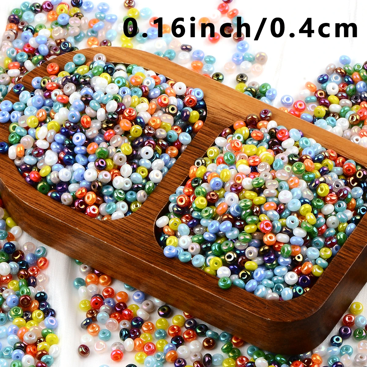 20g/about 280pcs Cream color imported glass rice bead for jewelry making Space beads Round rice beads use garment embroidery
