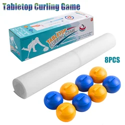 8PCS/set Foldable Mini Curling Table Curling Ball Tabletop Curling Game For Kid Adult Family School Travel Tabletop Culing Game