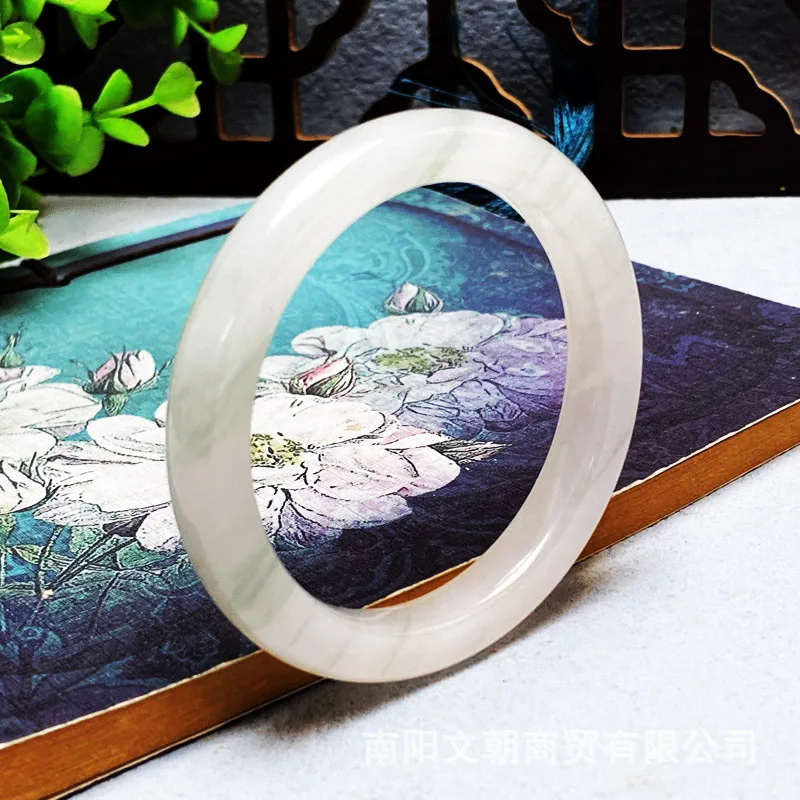 Snow Tianshan green square Xinjiang golden silk jade bracelet